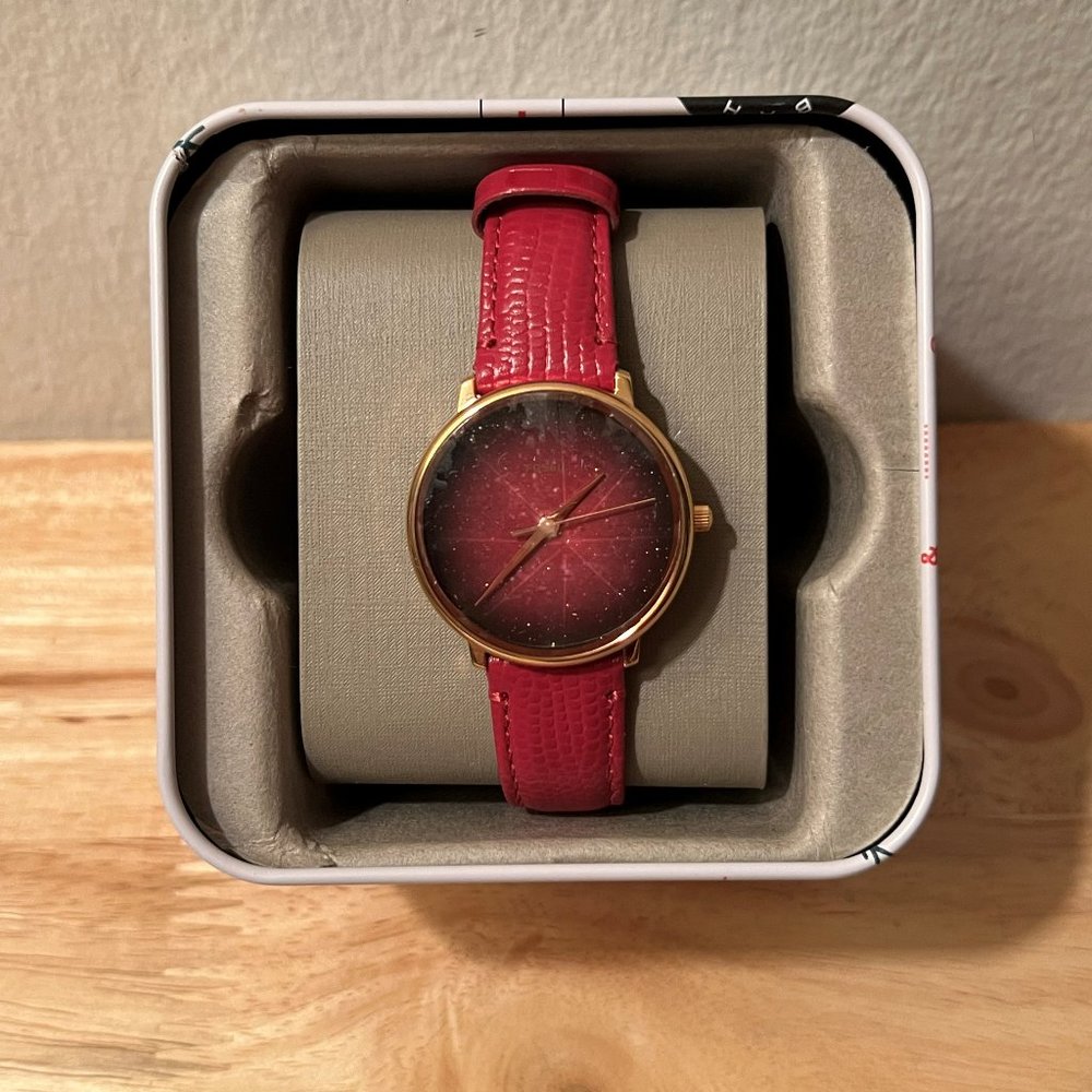 Fossil Watch with Leather Straps in Holiday Tin - Pink